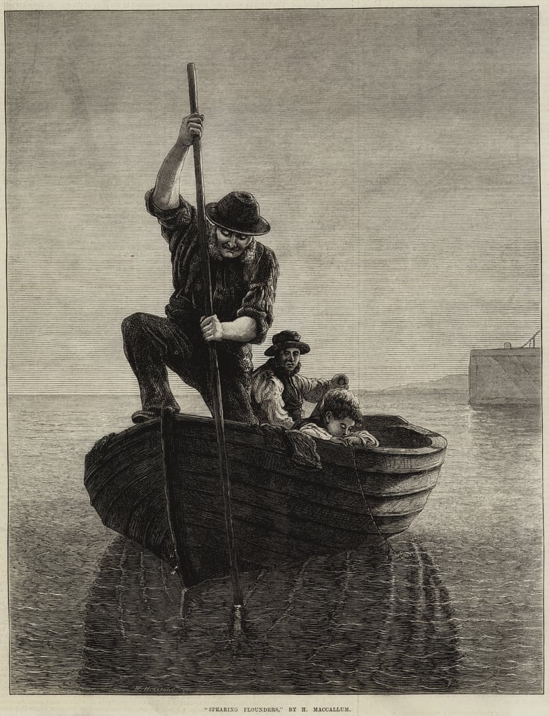 Spearing Flounders by Hamilton Macallum: Fine art print